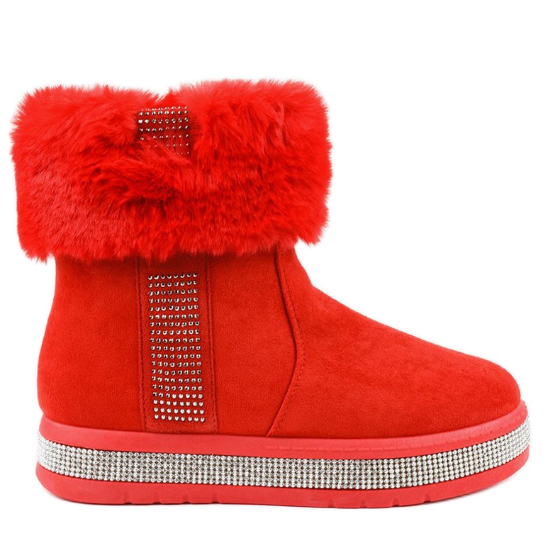 Czerwone zamszowe eskimoski ocieplane K-356