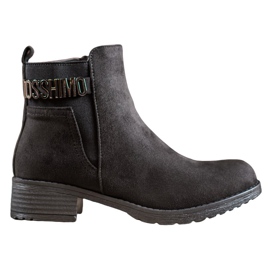 Super Me Modne Zamszowe Botki czarne