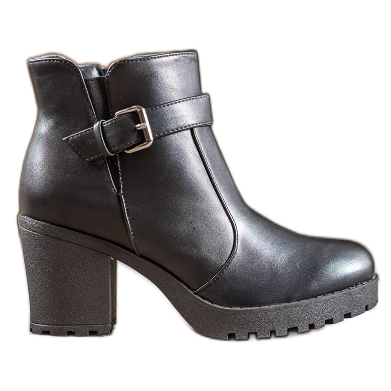 Bella Paris Botki Z Klamrą czarne