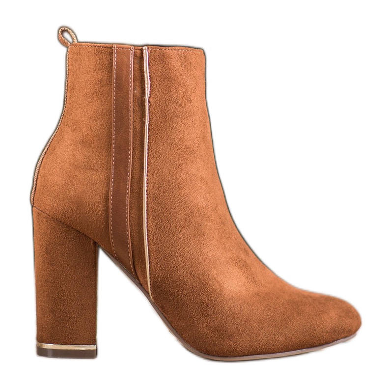 Erynn Zamszowe Botki Z Ozdobnym Paskiem brązowe