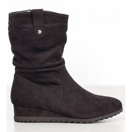 SHELOVET Kowbojki Na Koturnie czarne