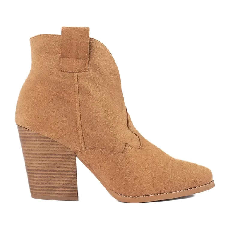 Zamszowe Kowbojki Na Słupku beżowy