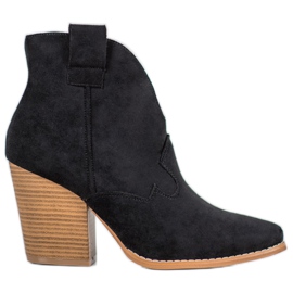 Zamszowe Kowbojki Na Słupku czarne