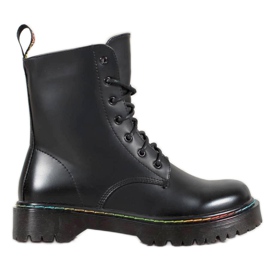 Bella Paris Sznurowane Workery czarne