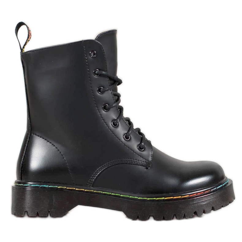 Bella Paris Sznurowane Workery czarne