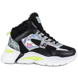 Bella Paris Sneakersy Z Efektem Holo czarne
