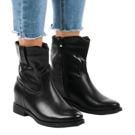 Czarne botki kowbojki ocieplane G-7607