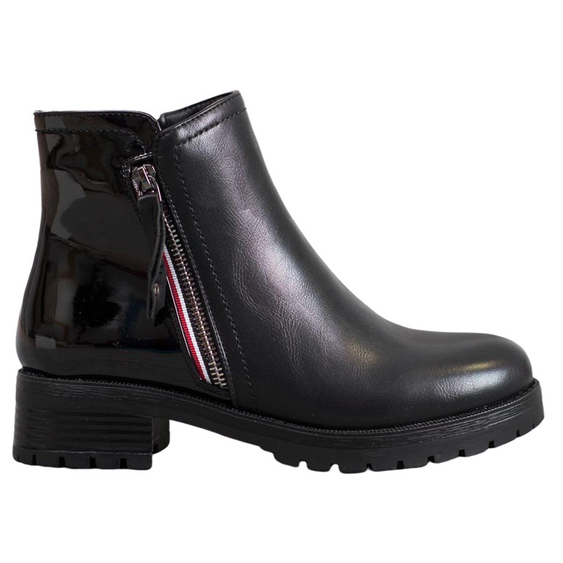 SHELOVET Workery Z Ozdobnym Zamkiem czarne