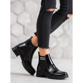 SHELOVET Sportowe Botki Na Platformie czarne
