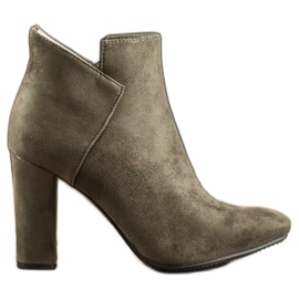 Seksowne Zamszowe Botki VINCEZA zielone
