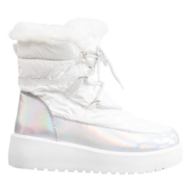 Bella Paris Śniegowce Fashion białe