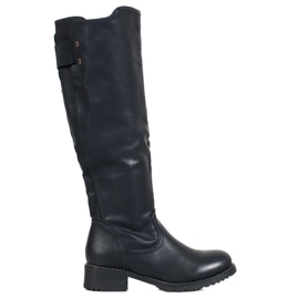 SHELOVET Klasyczne Kozaki Z Eko Skóry czarne