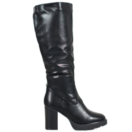 SHELOVET Czarne Kozaki Z Eko Skóry