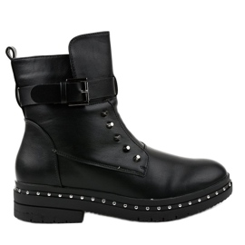 Czarne płaskie botki ocieplane 1946-9