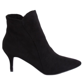 Botki na niskiej szpilce czarne K1906806 Negro