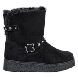 SHELOVET Mukluki Z Dżetami czarne