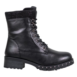 J. Star Wysokie Trapery Z Dżetami czarne