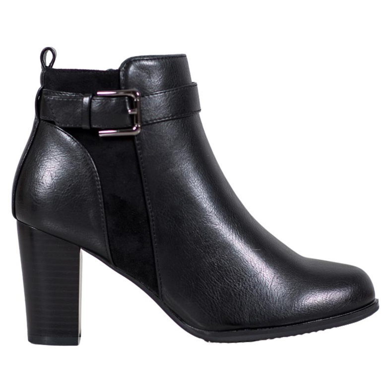 J. Star Ciepłe Botki Z Klamrą czarne