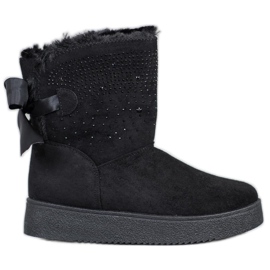 SHELOVET Mukluki Z Kryształkami czarne