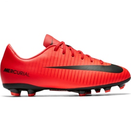 Buty Nike Mercurial Victory Vi Fg Jr 831945 616 pomarańczowe czerwone