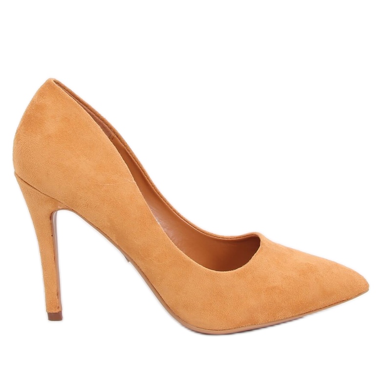 Czółenka na szpilce zamszowe camel GG-70 Camel Ii Gatunek żółte