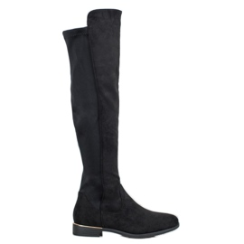 Super Me Zamszowe Muszkieterki czarne