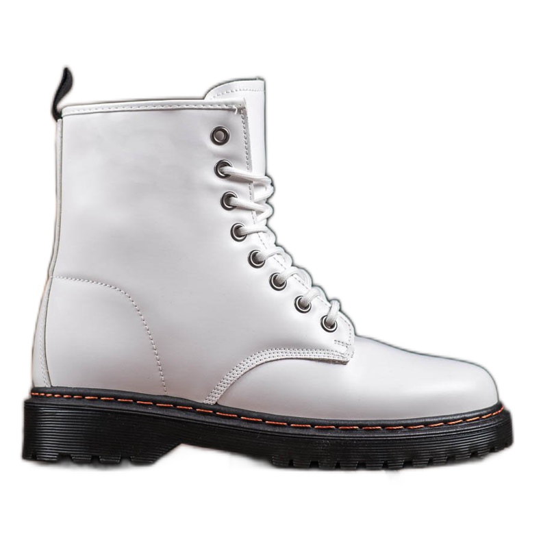 SHELOVET Białe Workery Z Eko Skóry