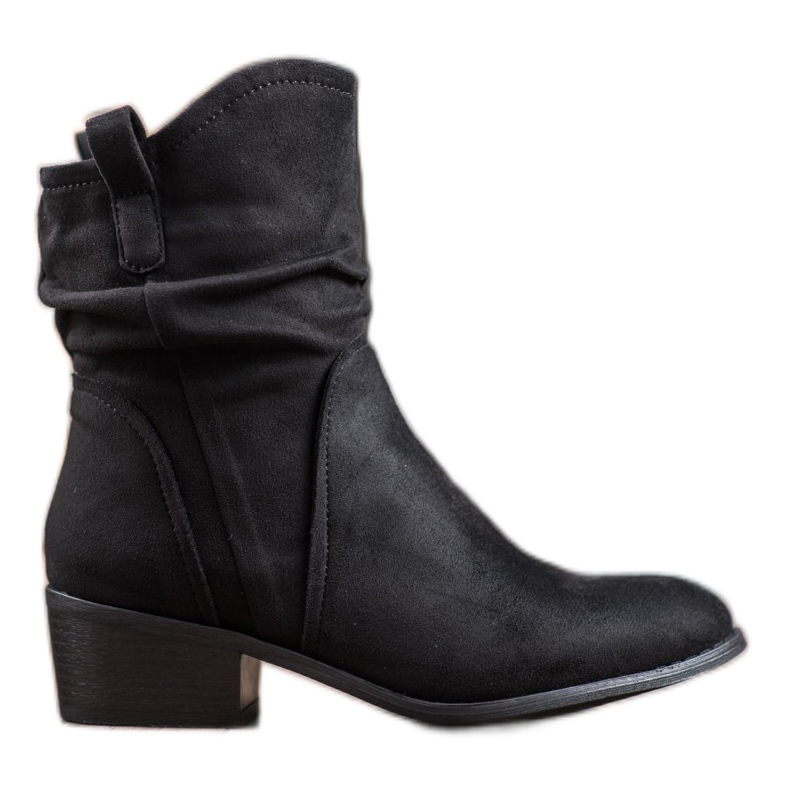 Super Mode Ciepłe Kowbojki Na Słupku czarne