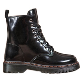 SHELOVET Czarne Workery Z Eko Skóry