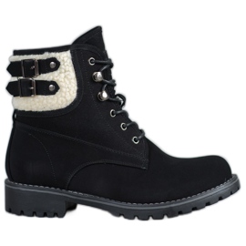 SDS Tekstylne Trapery Z Kożuszkiem czarne