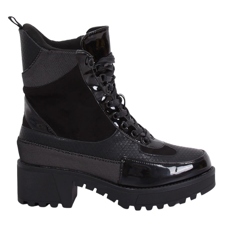 Buty na wysokiej podeszwie NS067 Black czarne