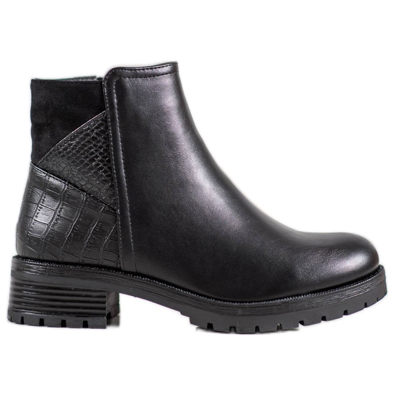 Bestelle Klasyczne Workery Na Platformie czarne