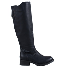 Super Me Kozaki Z Eko Skóry czarne