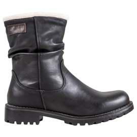 SHELOVET Workery Z Wywijaną Cholewką czarne