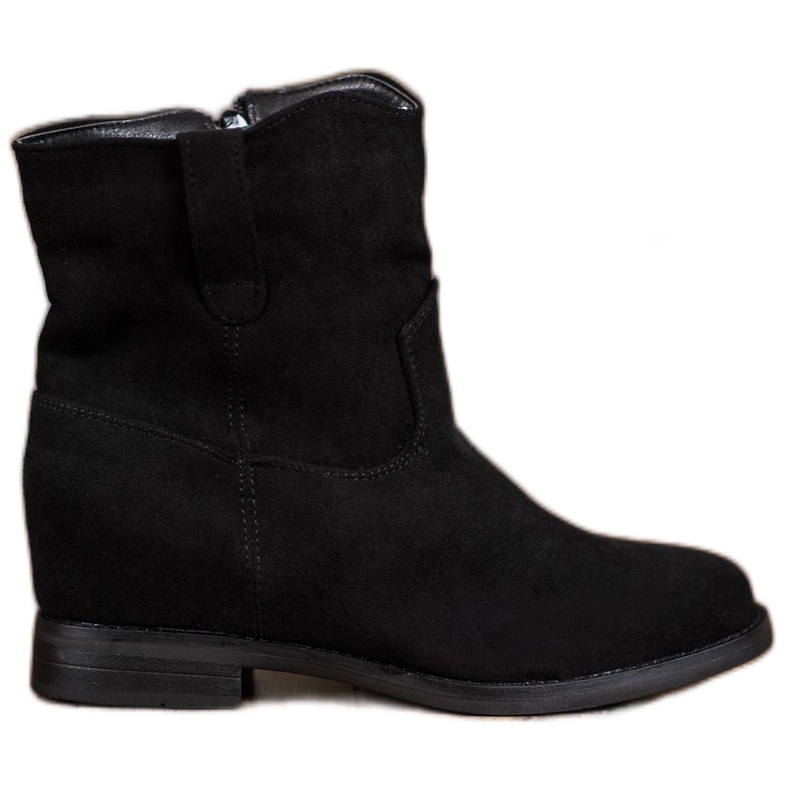 Ideal Shoes Ciepłe Kowbojki Na Koturnie czarne