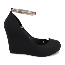 Meliski Na Koturnie Odkryte AE815 Czarny czarne