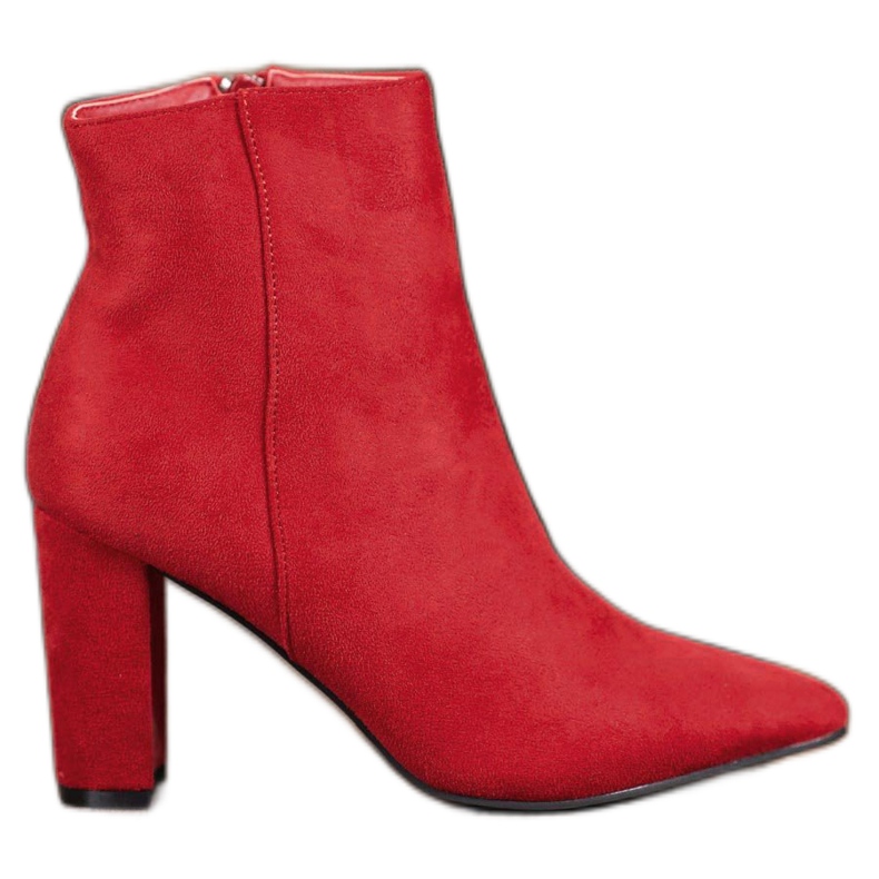 Super Me Seksowne Botki Na Obcasie czerwone