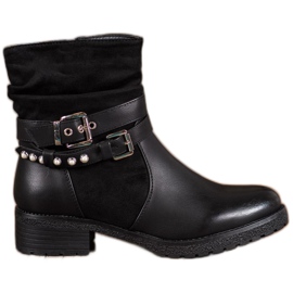 Super Mode Workery Z Perełkami czarne