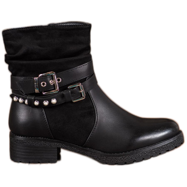 Super Mode Workery Z Perełkami czarne