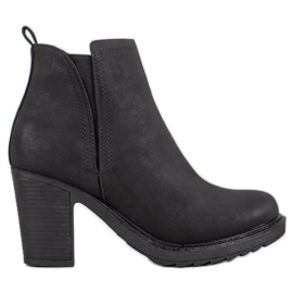 Goodin Tekstylne Botki Na Słupku czarne