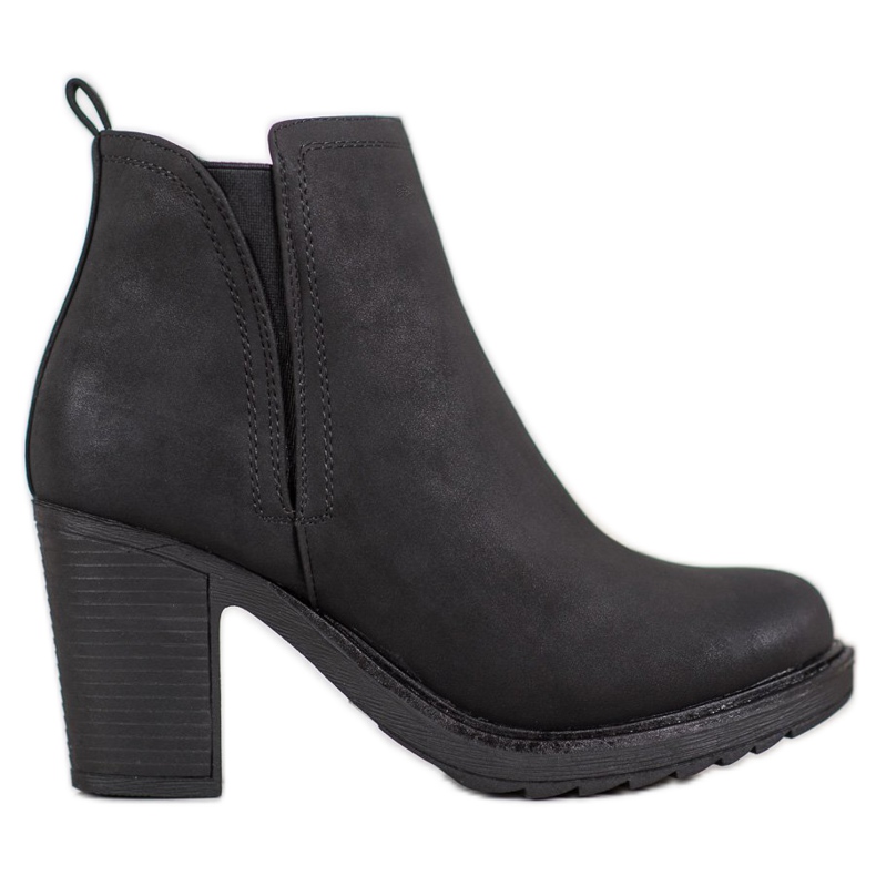 Goodin Tekstylne Botki Na Słupku czarne