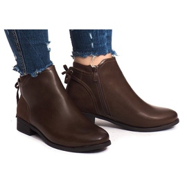 Ocieplane Botki J606 Camel brązowe