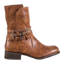 Super Mode Wysokie Workery brązowe