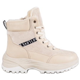 Bella Paris Ocieplane Sneakersy brązowe