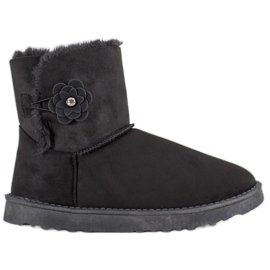 SHELOVET Mukluki Z Kwiatkiem czarne