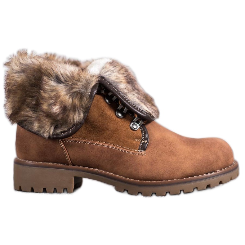 SDS Botki Z Wywijaną Cholewką brązowe