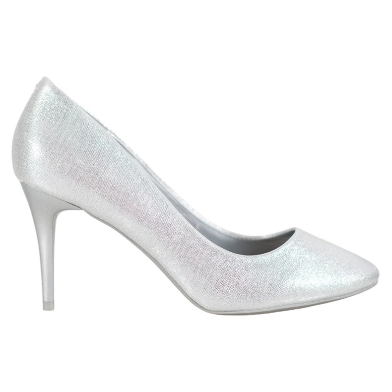 Comer Srebrne Lakierowane Szpilki szare