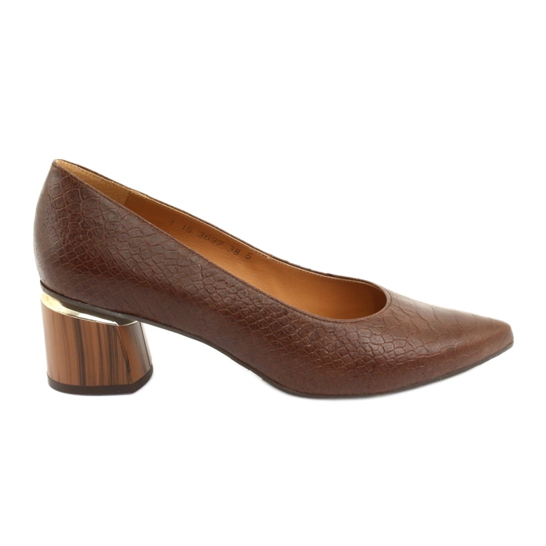 Czółenka buty damskie brąz/pyton Anis 3697 brązowe