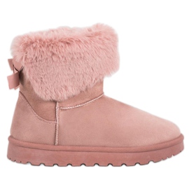 SHELOVET Mukluki Z Futerkiem różowe