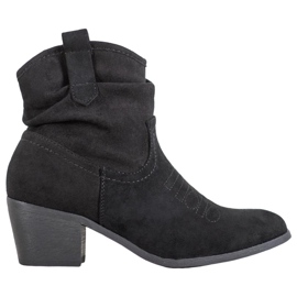 Super Mode Wygodne Kowbojki Na Słupku czarne